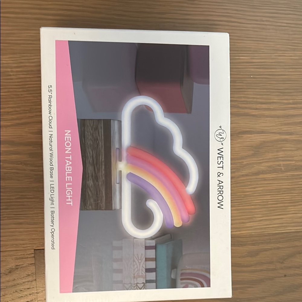 Neon Table Light - White and Pink